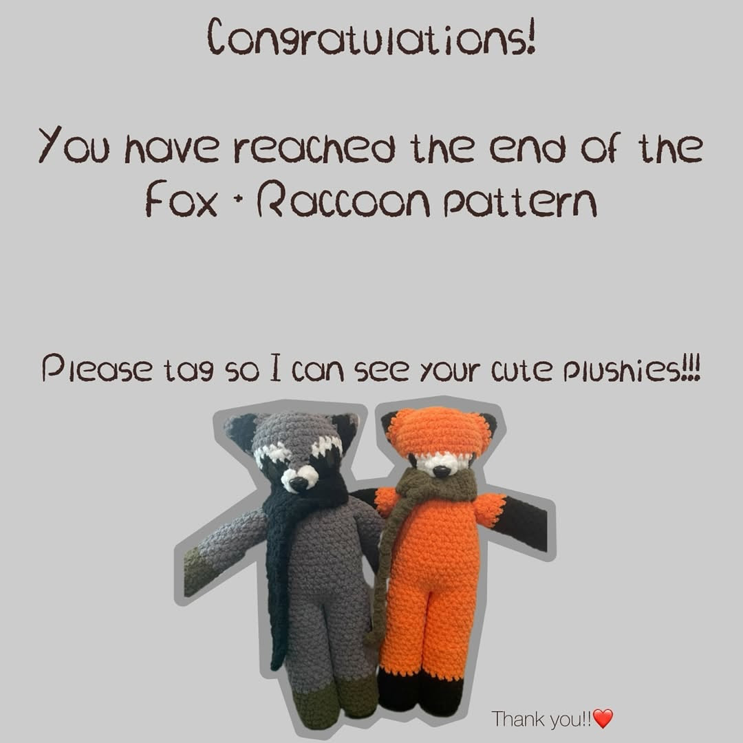Create Adorable Fox and Raccoon Crochet Plushies with This Free Pattern