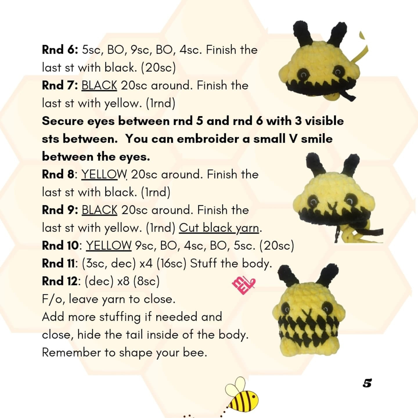 Create Cute No-Sew Plush Bumblebees with This Free Crochet Pattern