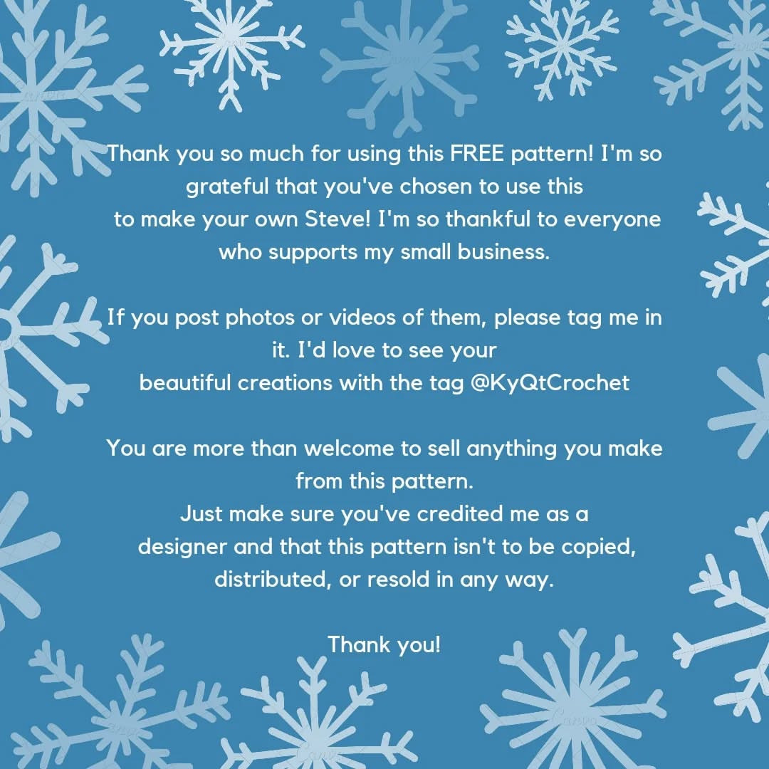 Create Steve the Melted Snowflake Crochet Pattern