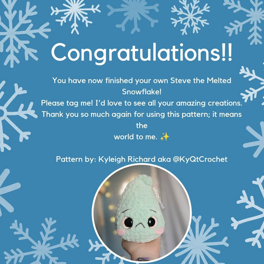 Create Steve the Melted Snowflake Crochet Pattern