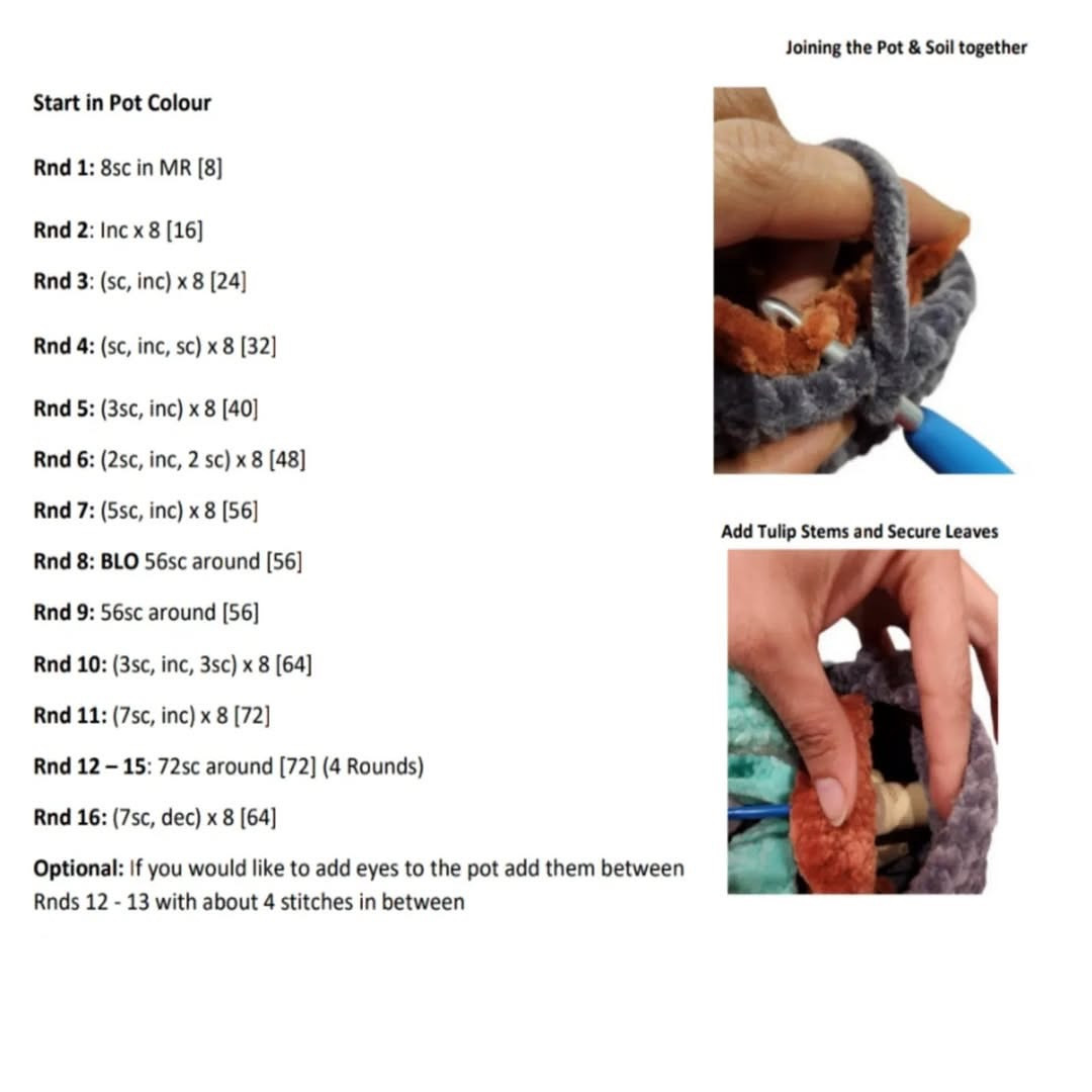 Create Vibrant Tulips with No Sew Tara Crochet Pattern