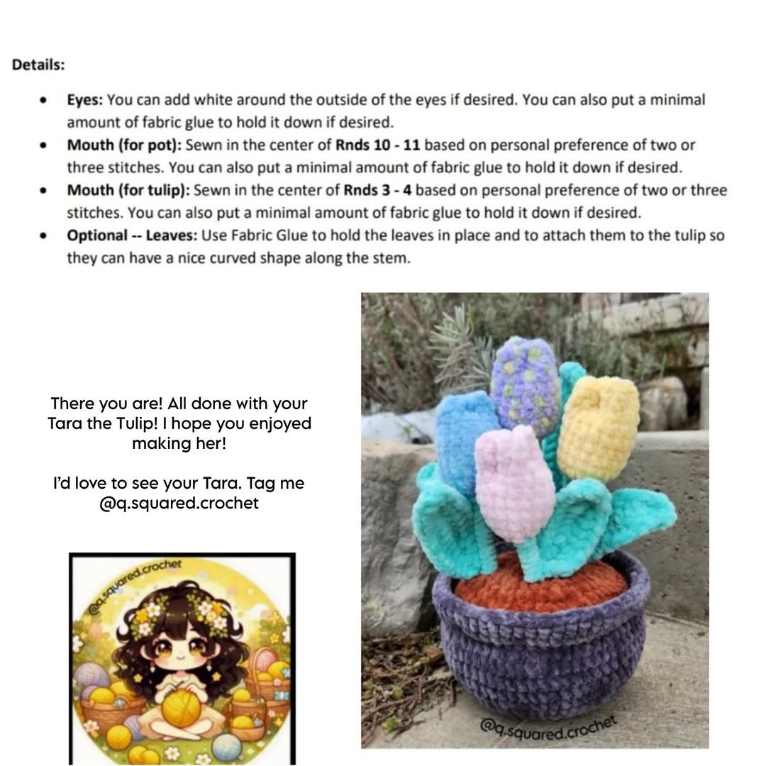 Create Vibrant Tulips with No Sew Tara Crochet Pattern