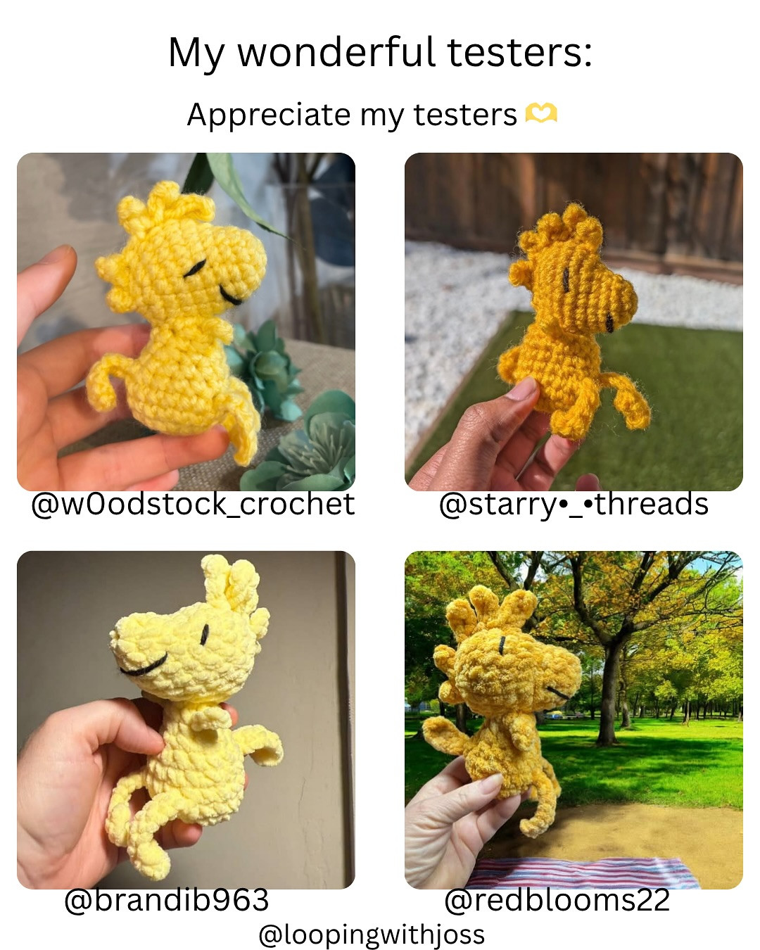 Create Your Own Adorable Woodstock with Easy Crochet Pattern!