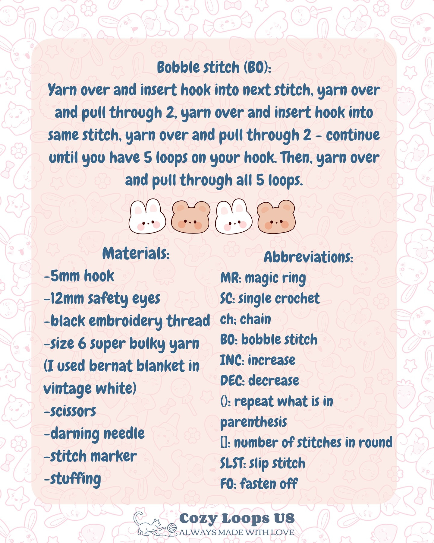 Create Your Own Chubby Bunny with Free Crochet Pattern