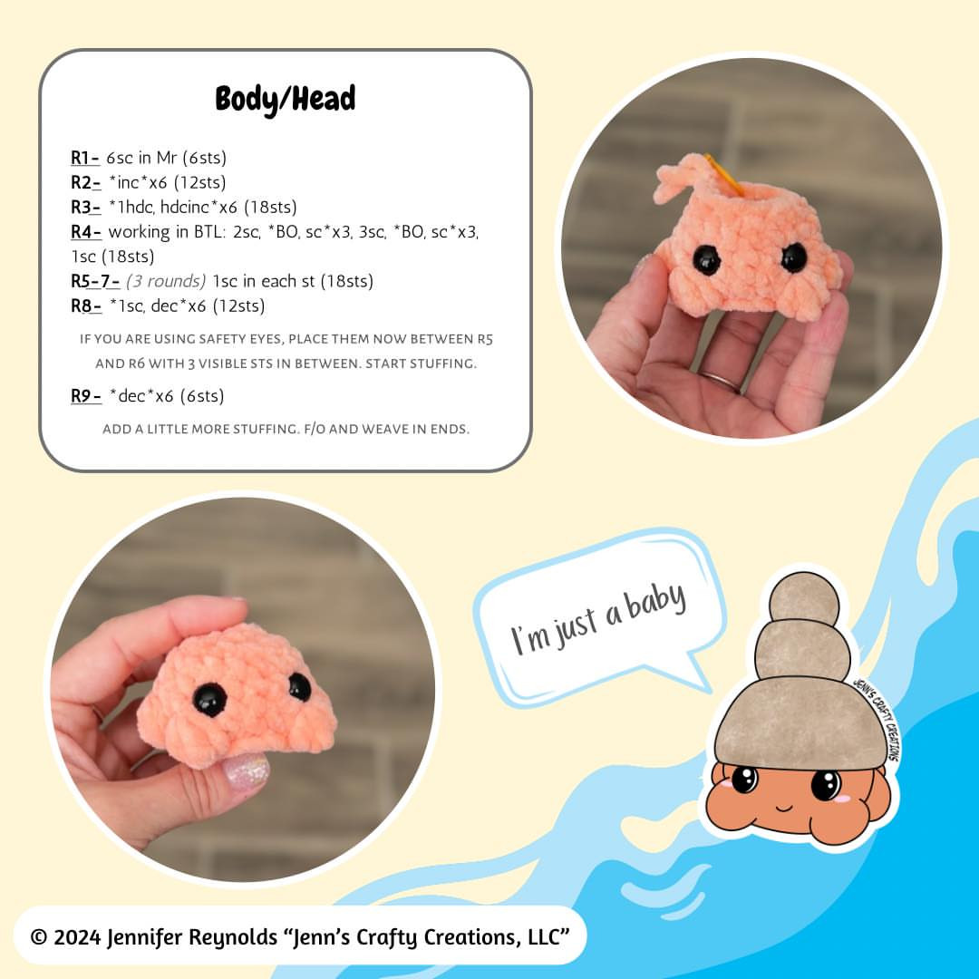 Create Your Own Mini Hermit Crab with This Free Crochet Pattern