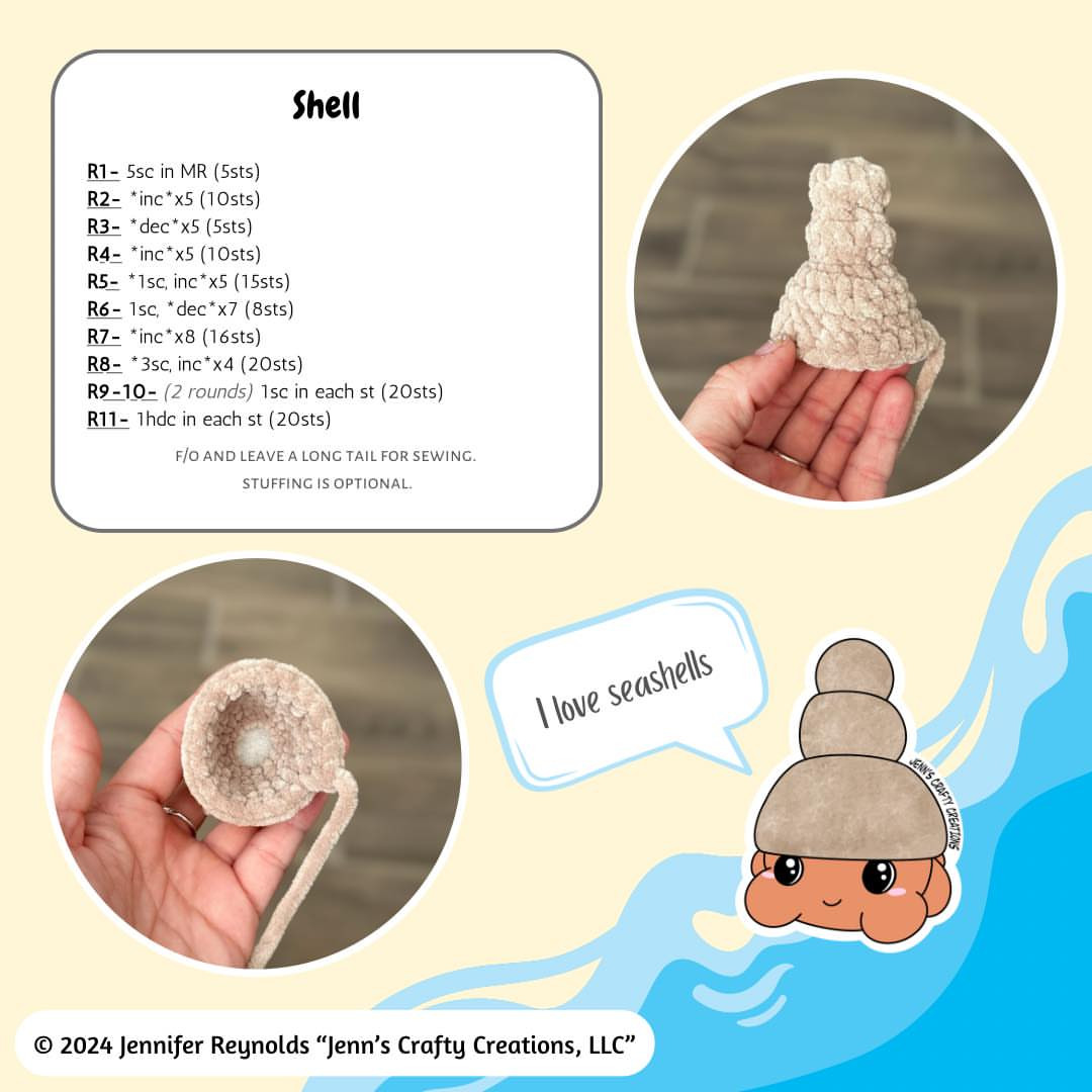 Create Your Own Mini Hermit Crab with This Free Crochet Pattern