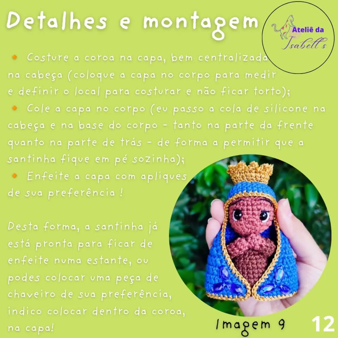 Criando Pingente de Nossa Senhora Aparecida em Crochê