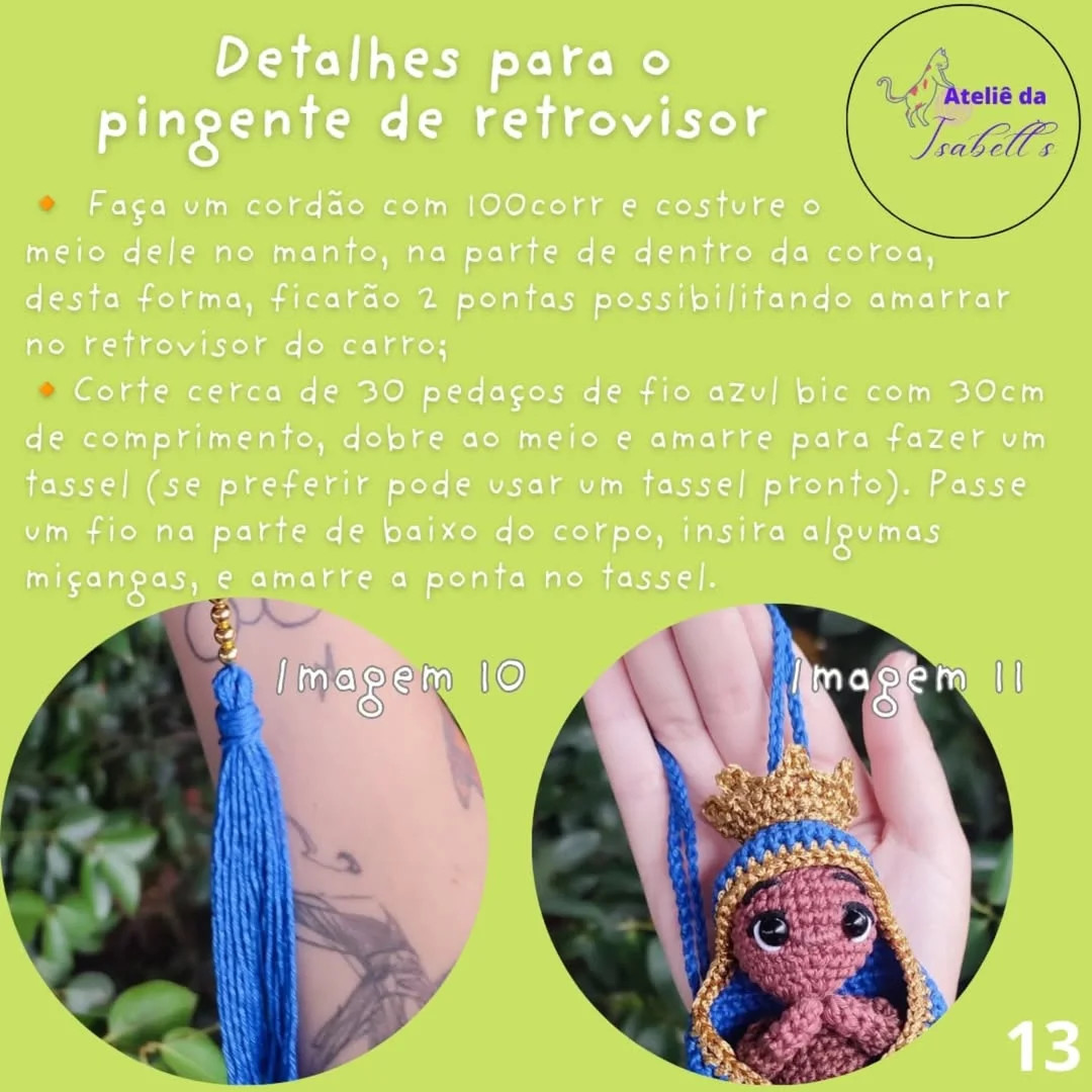 Criando Pingente de Nossa Senhora Aparecida em Crochê