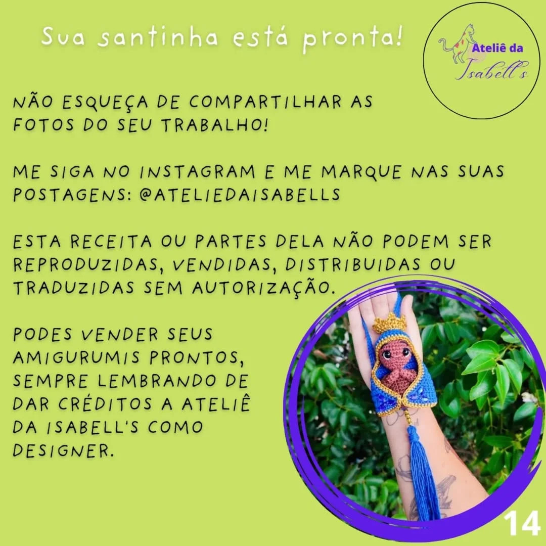 Criando Pingente de Nossa Senhora Aparecida em Crochê