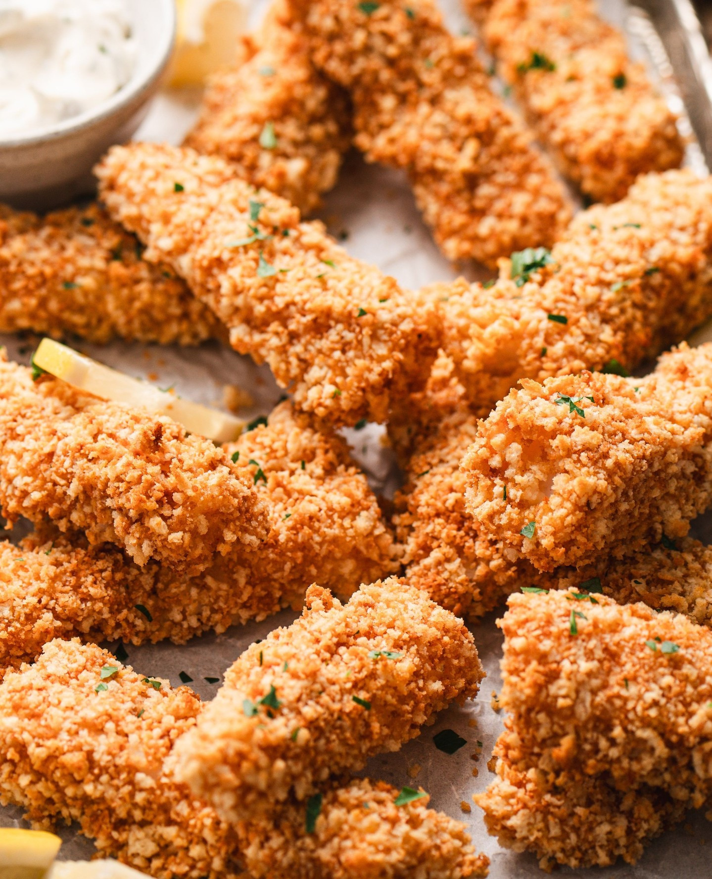 Crispy Baked Cod Sticks with Zesty Lemon Dip