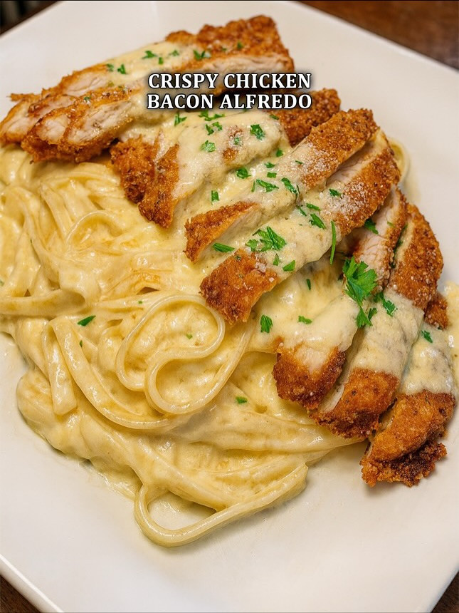 Crispy Chicken Alfredo Delight