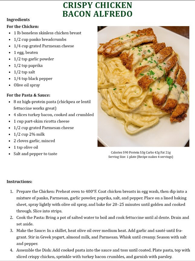 Crispy Chicken Alfredo Delight