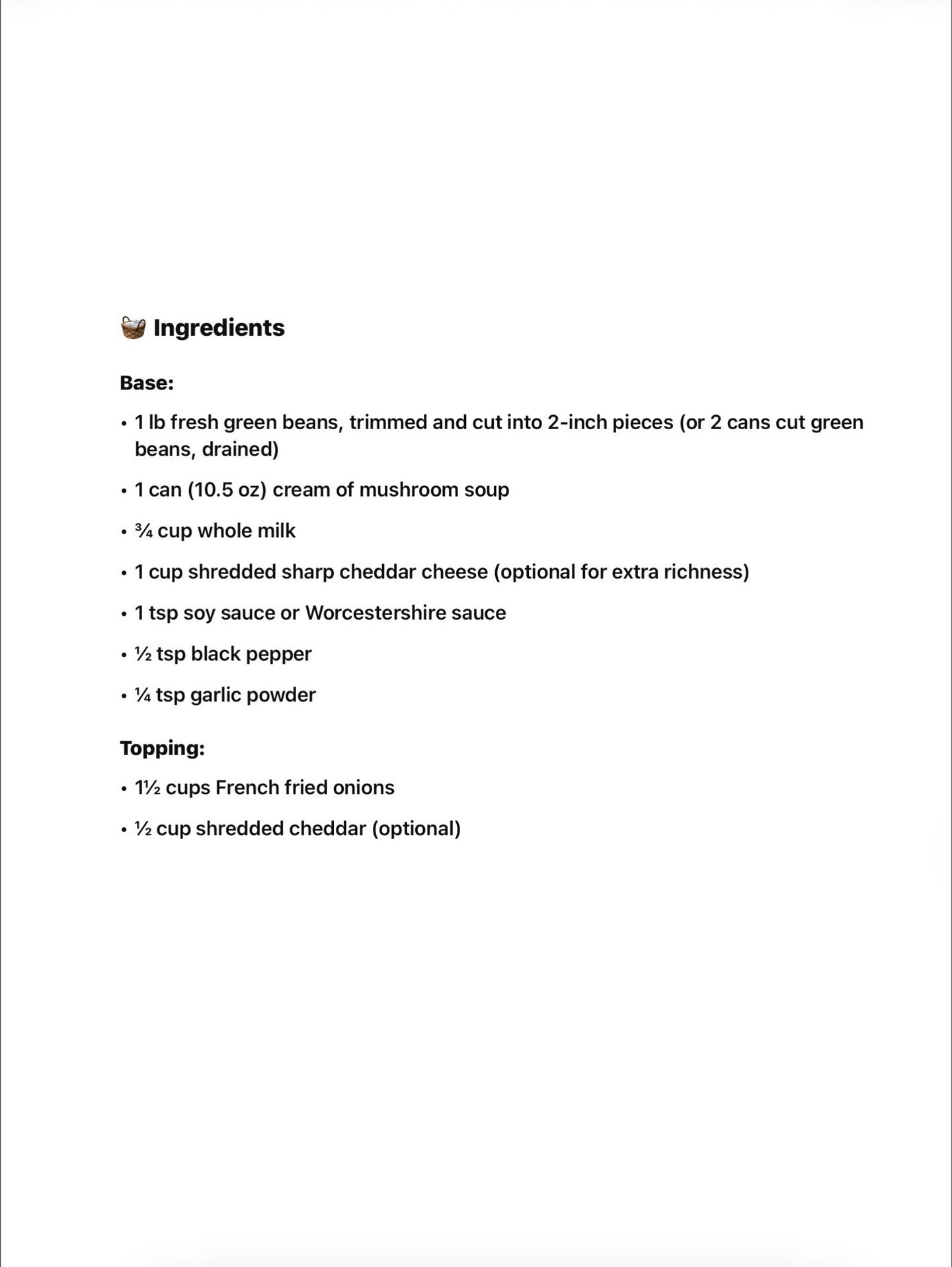 Crispy Classic Green Bean Casserole Delight