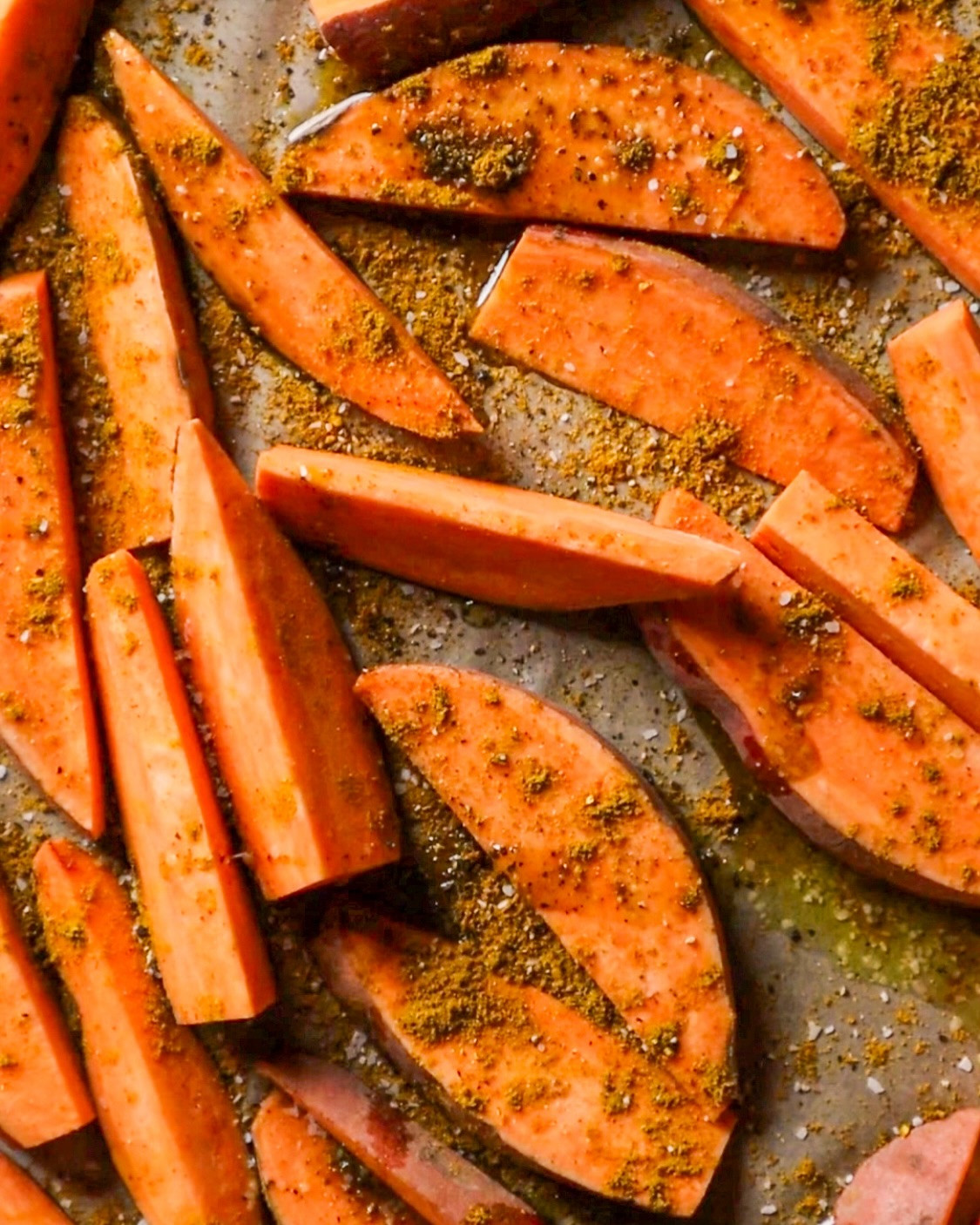 Crispy Curry Sweet Potato Wedges with Cool Yogurt Dip