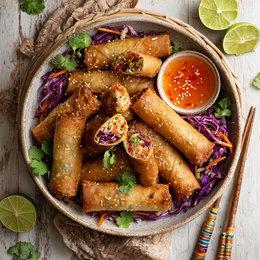 Crispy Tofu and Cabbage Delight Rolls