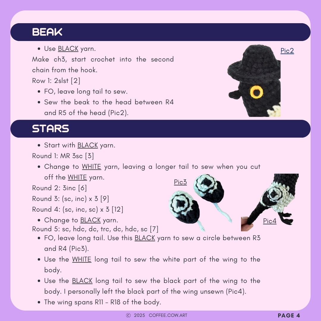 Crochet a Stylish Magpie with Free Sussie Pattern