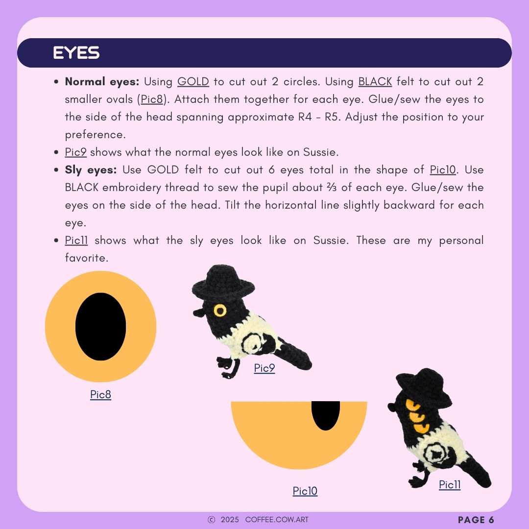 Crochet a Stylish Magpie with Free Sussie Pattern