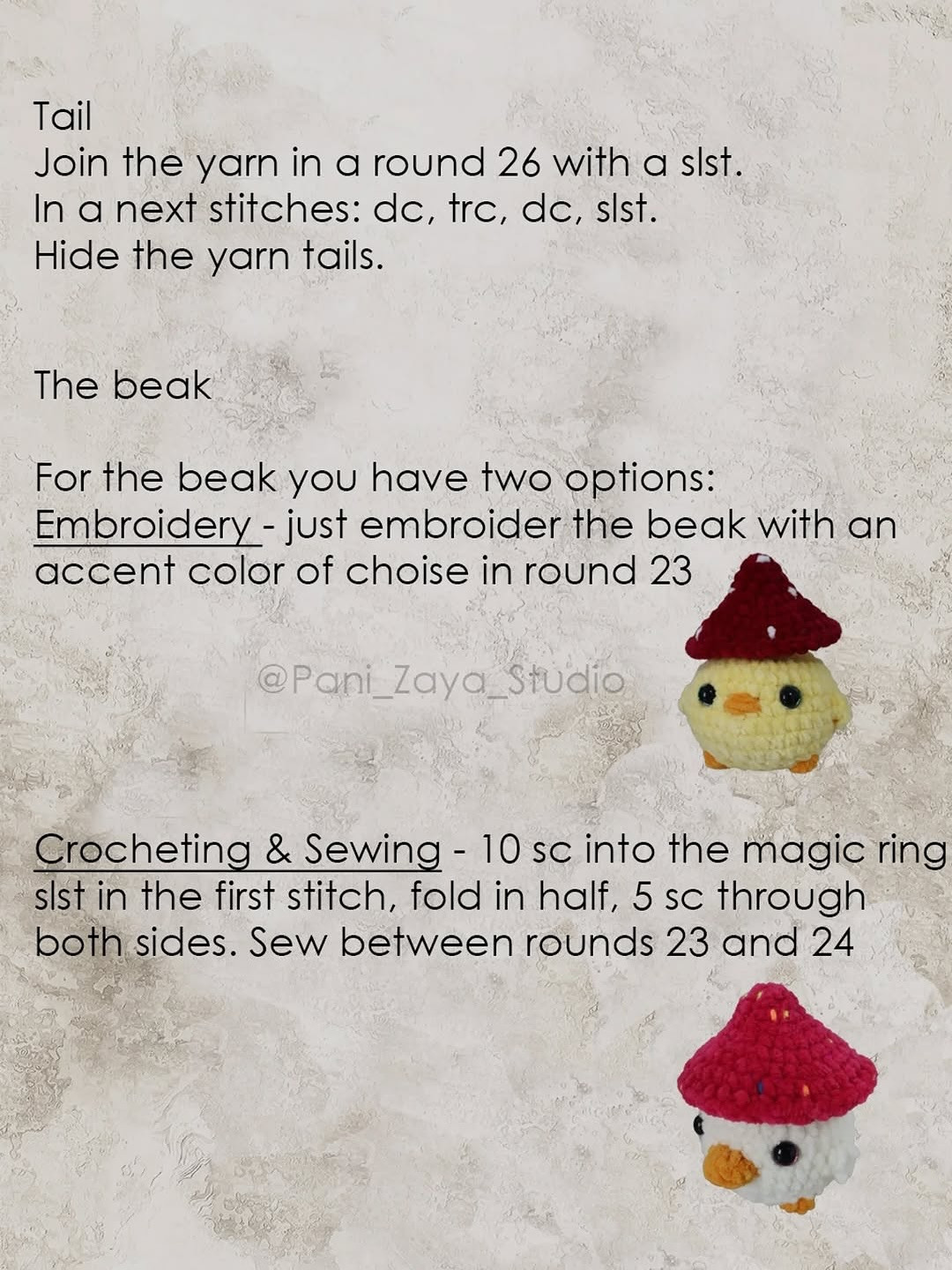 Crochet Adorable Mushroom Chicks with Free Pattern - No Sew Required