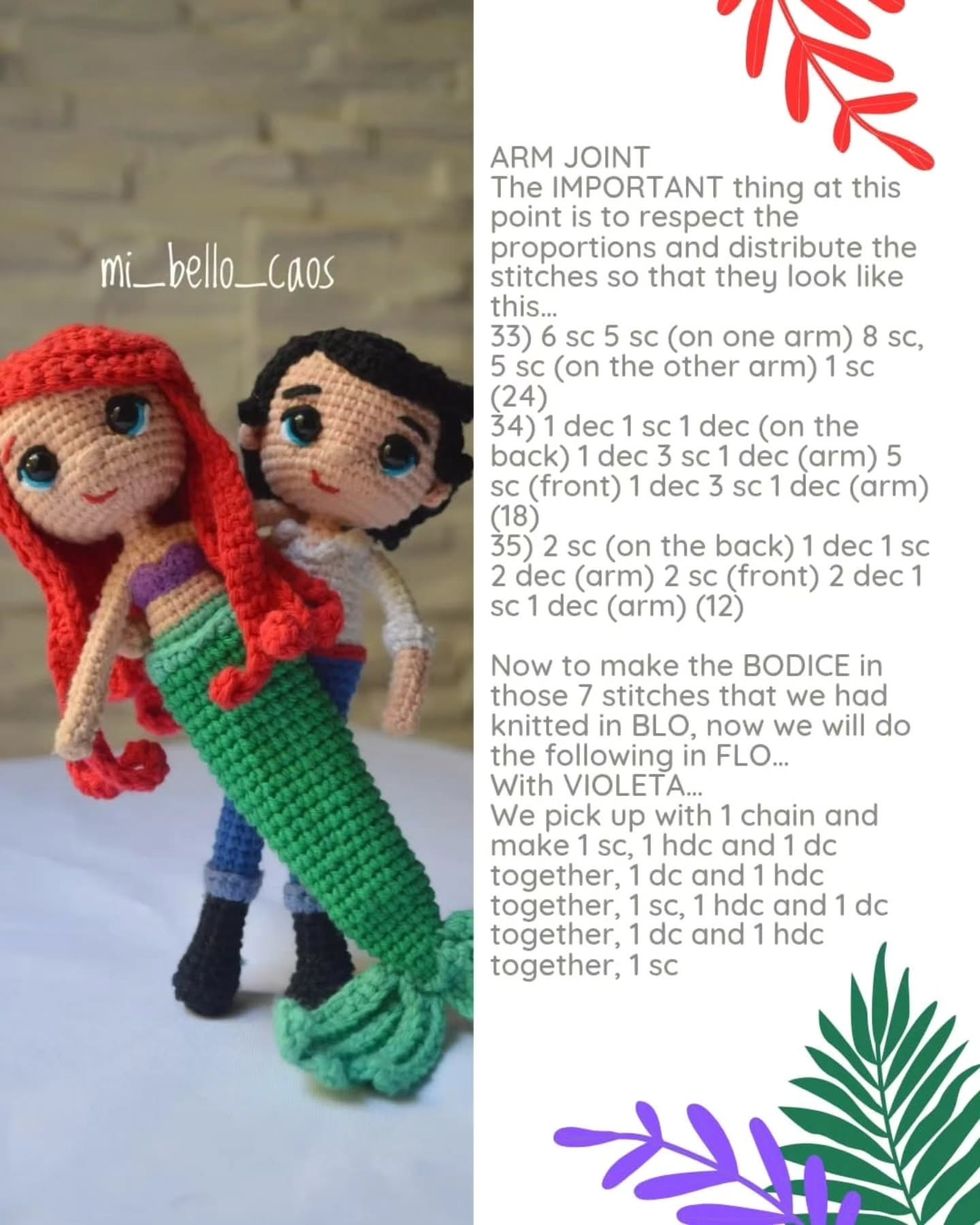 Crochet Ariel and Fish Amigurumi Free Pattern Download