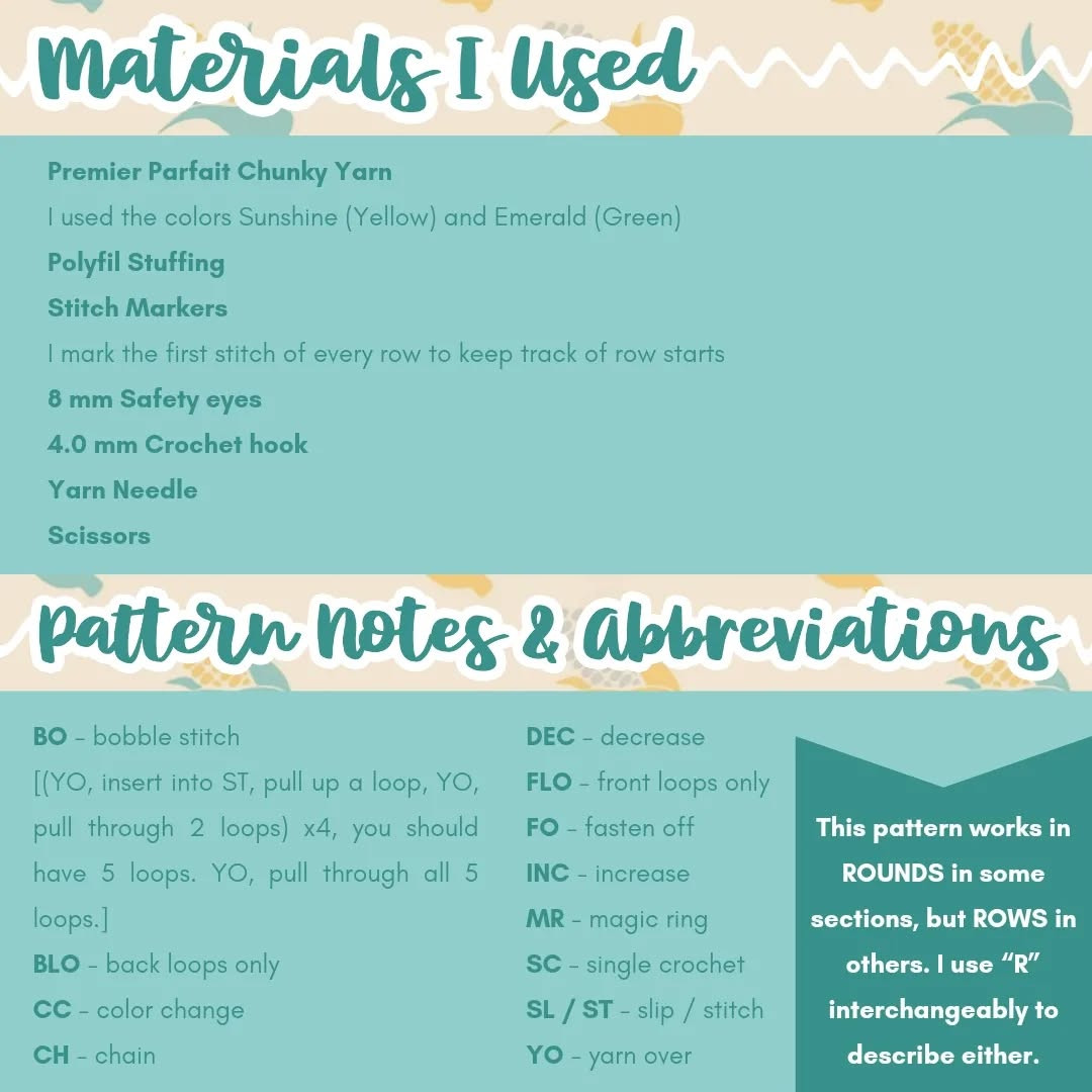 Crochet Baby Corn Amigurumi - Free No-Sew Pattern