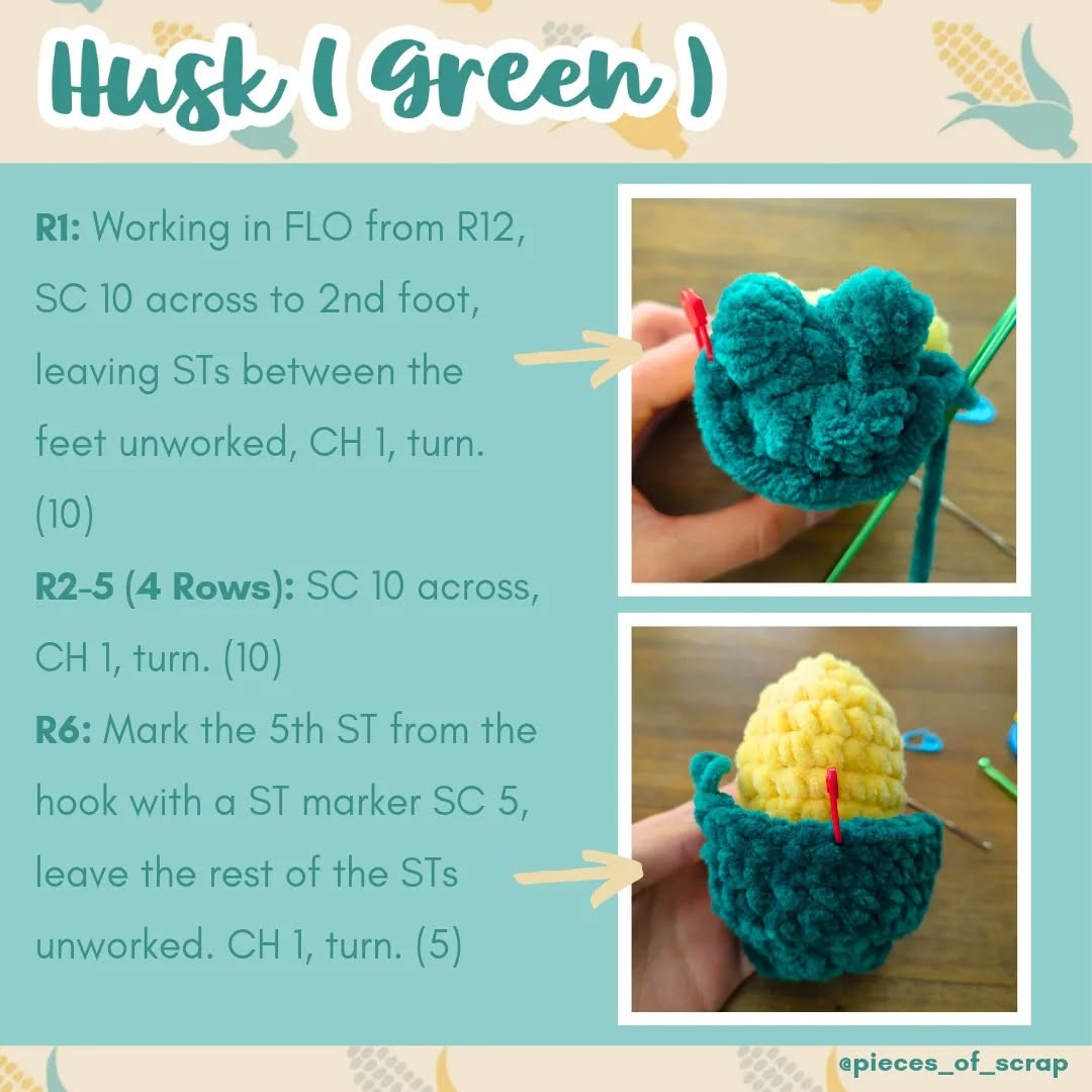 Crochet Baby Corn Amigurumi - Free No-Sew Pattern