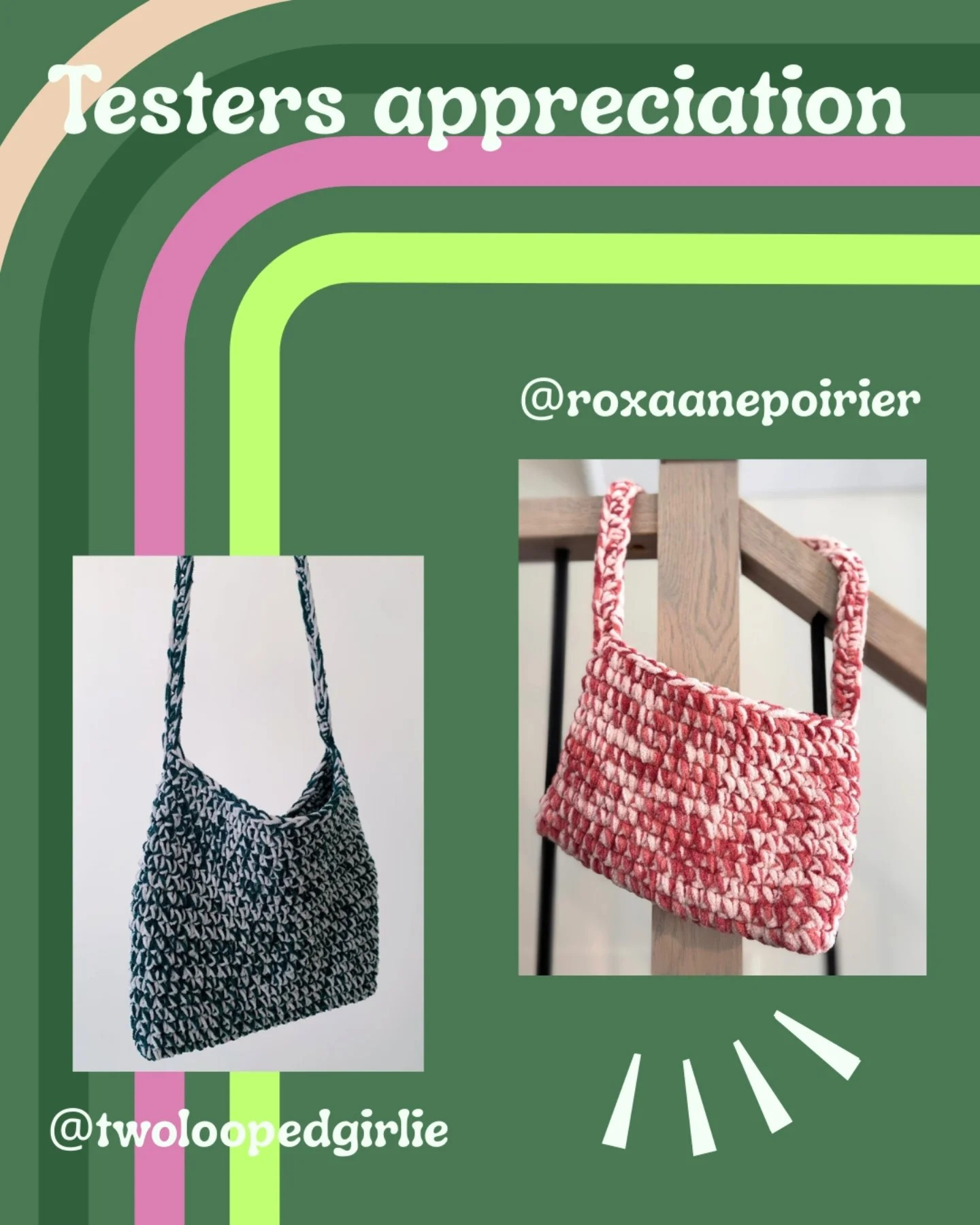 Crochet Bags with Unique Decorations and Colorful Patterns