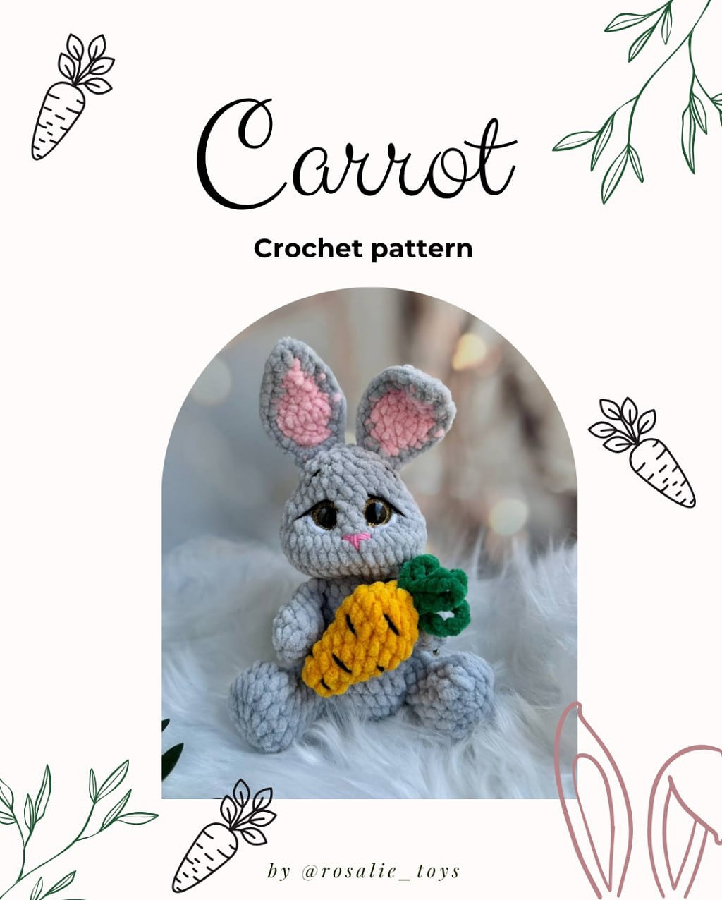 Crochet Bunny with Carrot Free Pattern for Beginners