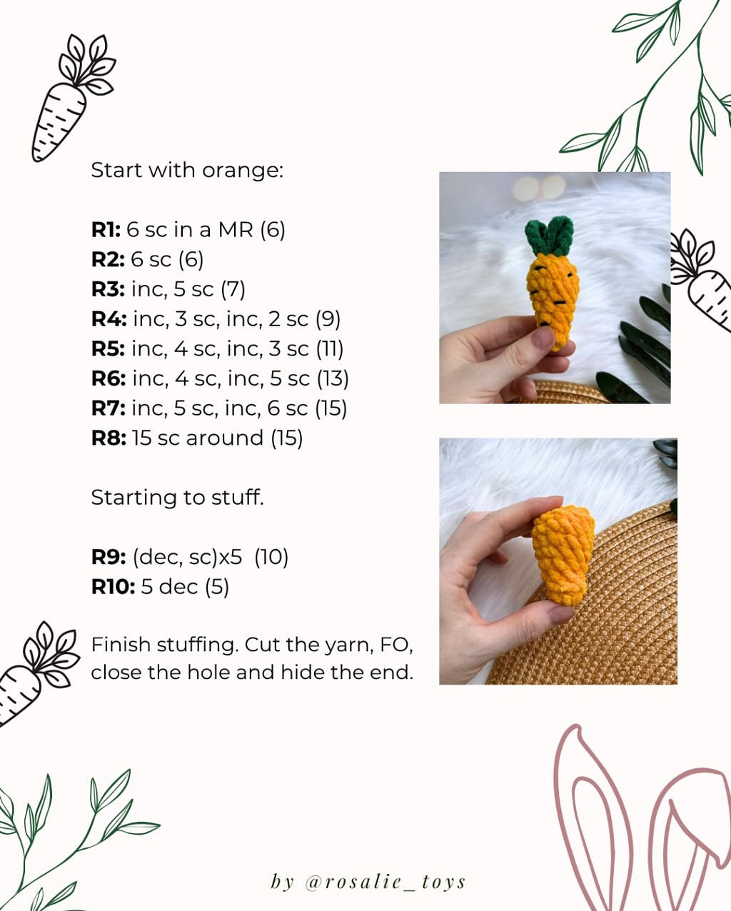 Crochet Bunny with Carrot Free Pattern for Beginners