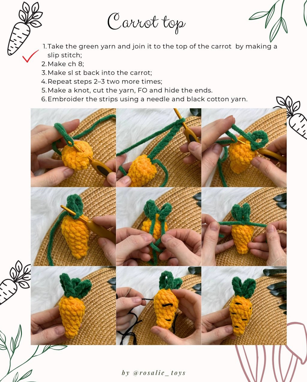 Crochet Bunny with Carrot Free Pattern for Beginners
