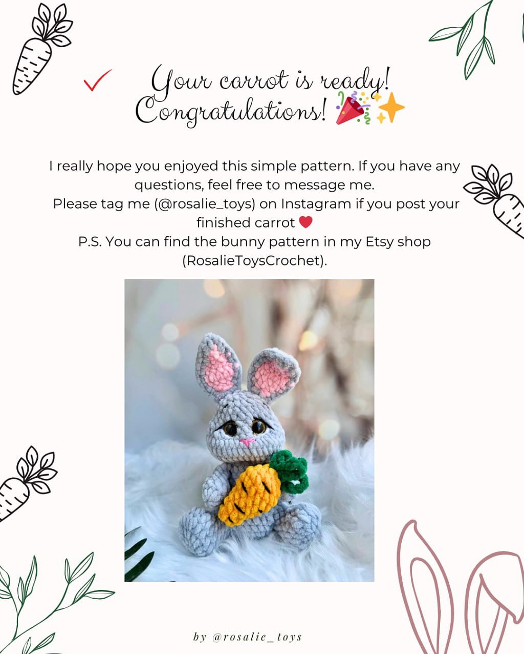 Crochet Bunny with Carrot Free Pattern for Beginners