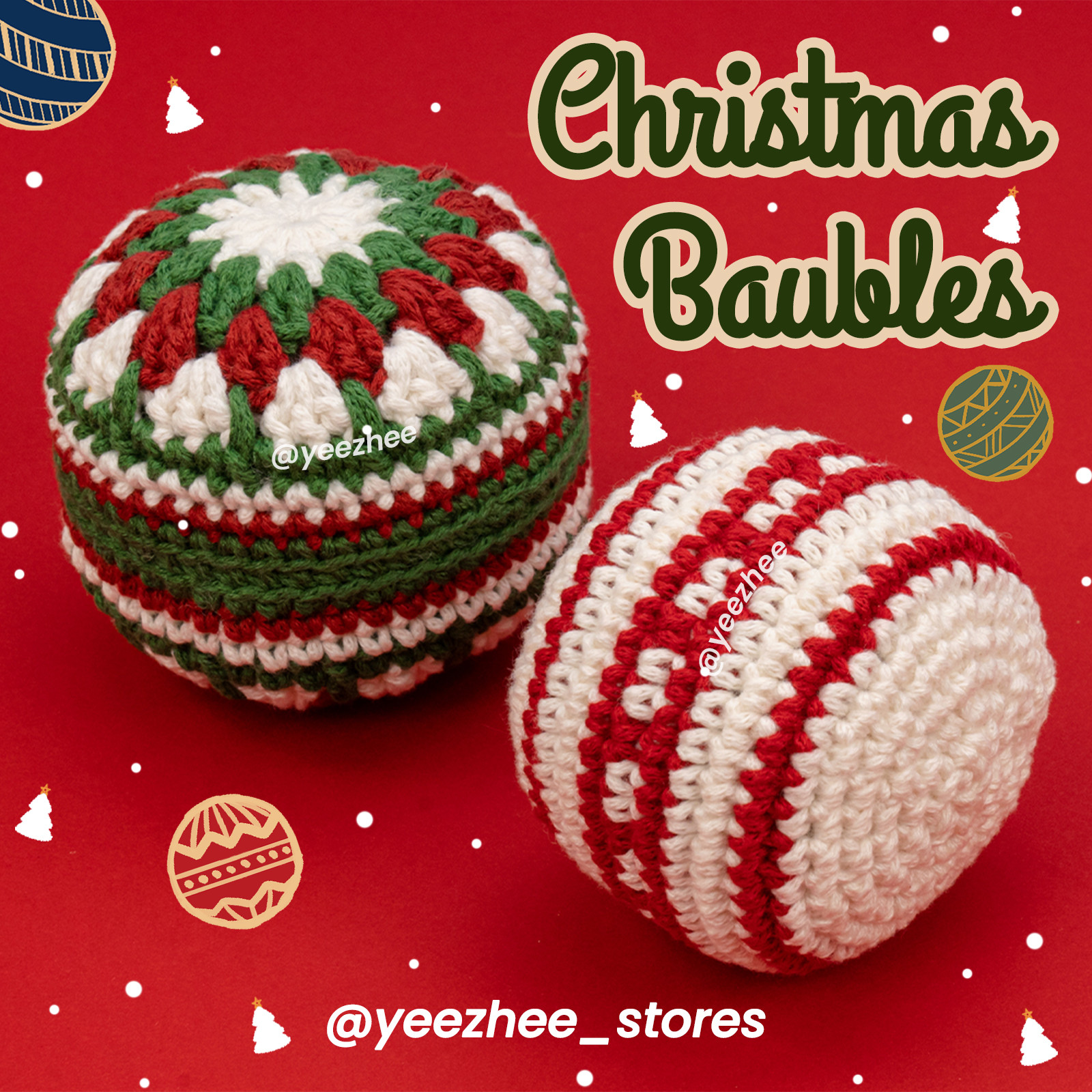 Crochet Candy Cane Pattern with Festive Design
