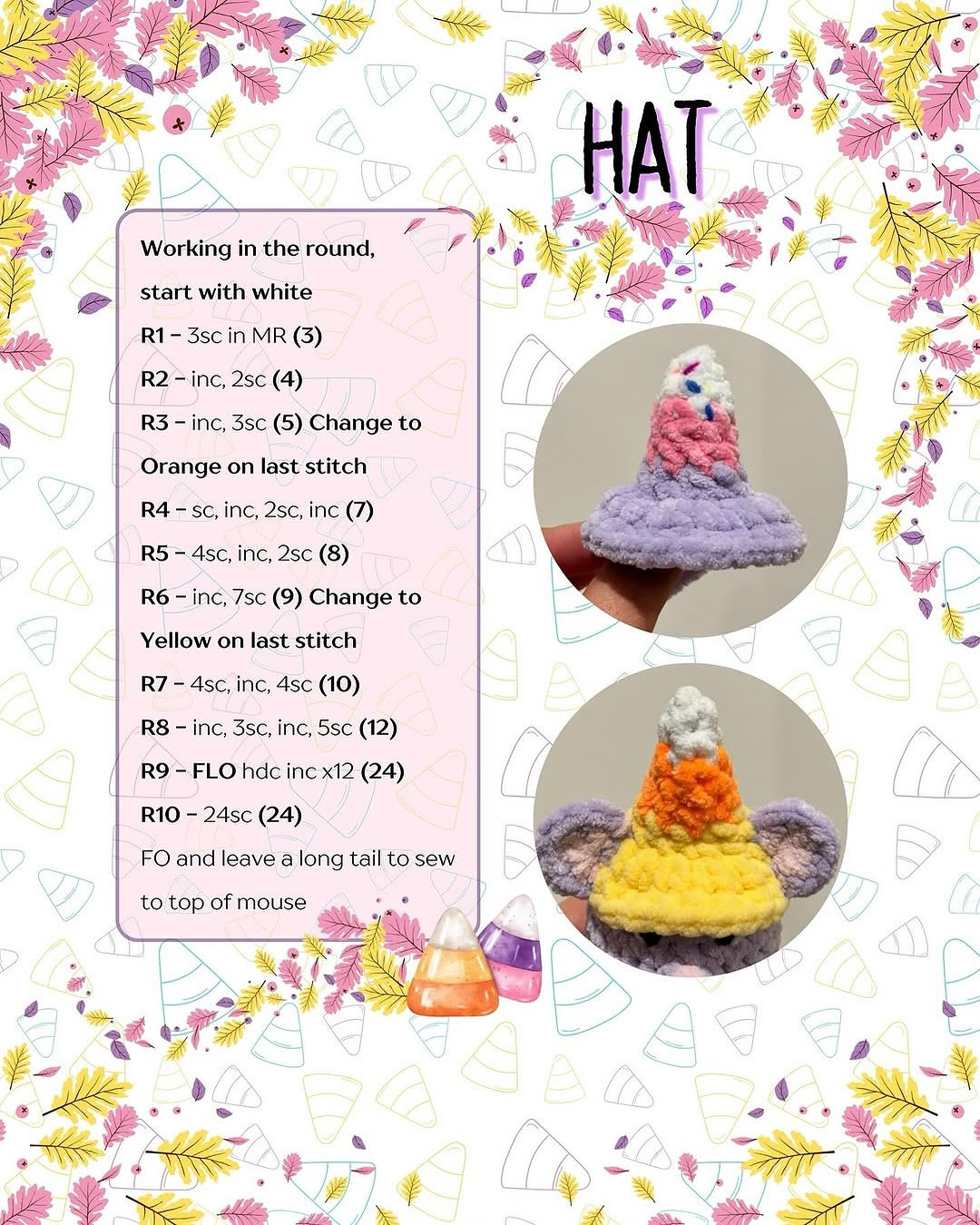 Crochet Candy Corn Mouse Pattern - Free and Adorable Design