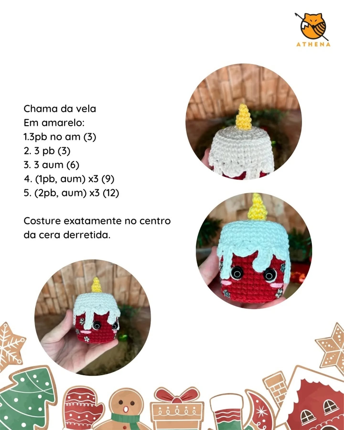 Crochet Christmas Candle Pattern for Advent Calendar Decoration