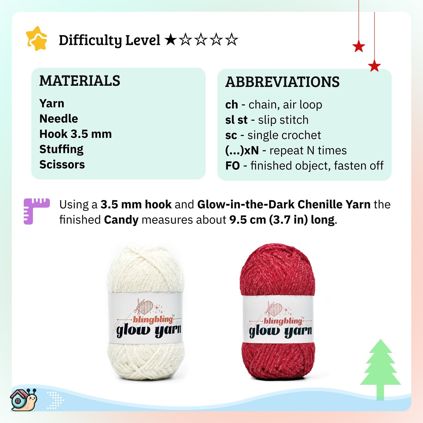 Crochet Christmas Candy Free Pattern for Beginners