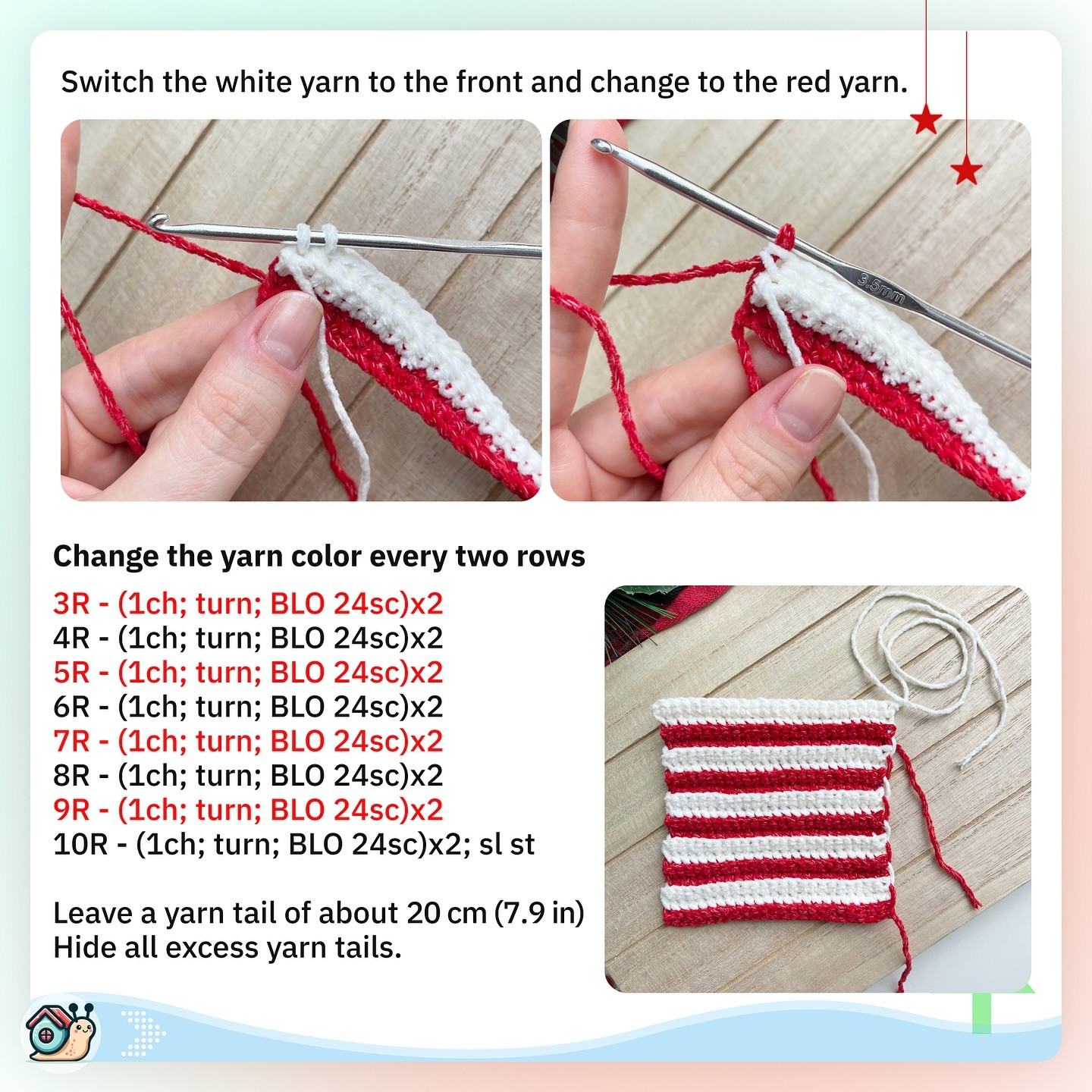 Crochet Christmas Candy Free Pattern for Beginners