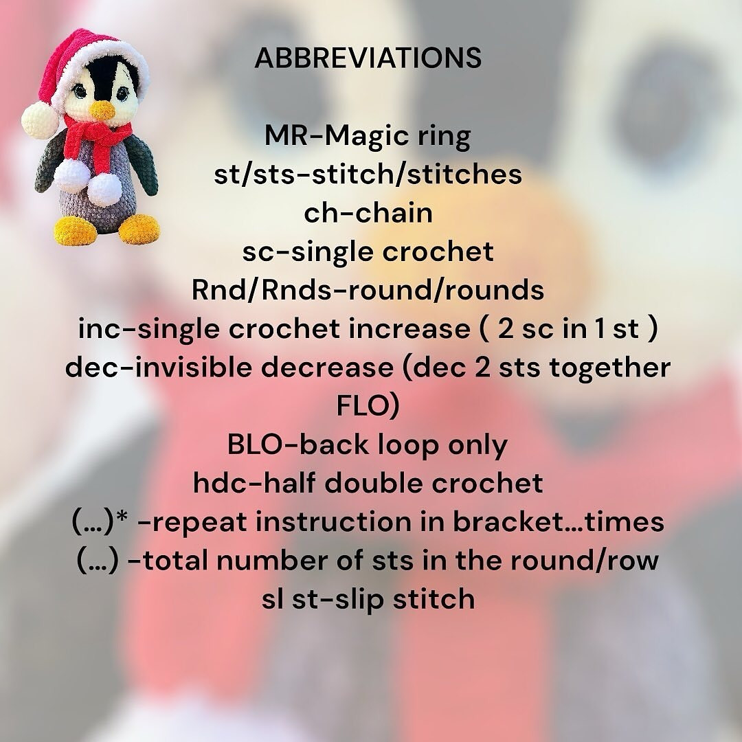 Crochet Christmas Penguin with Hat and Scarf Pattern