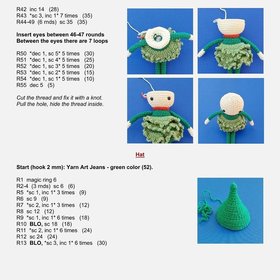 Crochet Christmas Tree Dolls Free Pattern for Holiday Crafting