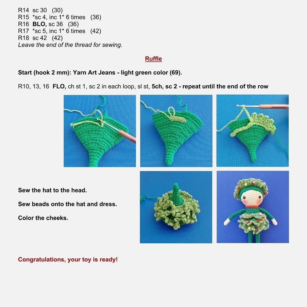 Crochet Christmas Tree Dolls Free Pattern for Holiday Crafting