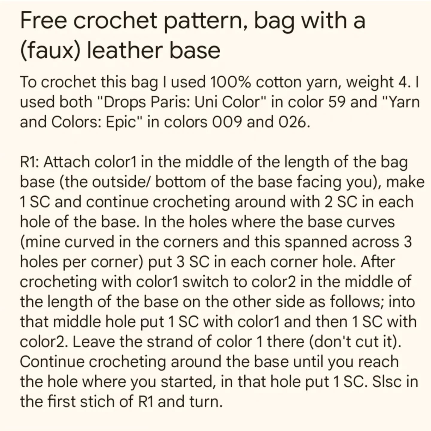 Crochet Color Block Bag Pattern for Beginners