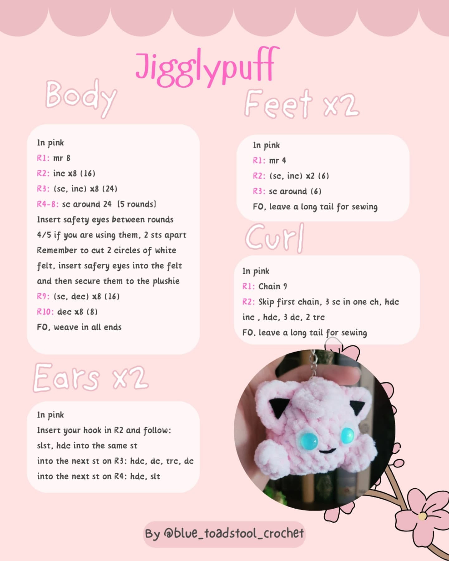 Crochet Cute Jigglypuff and Gastly Keychain Patterns