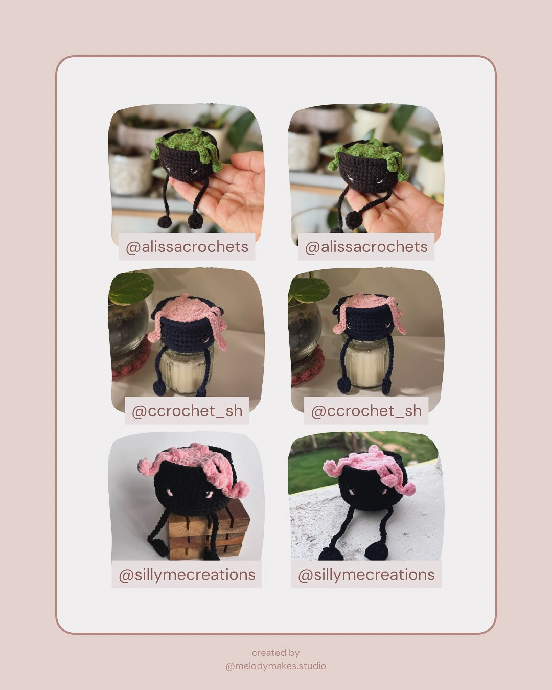 Crochet Cute Leggy Cauldrons for Halloween Decor