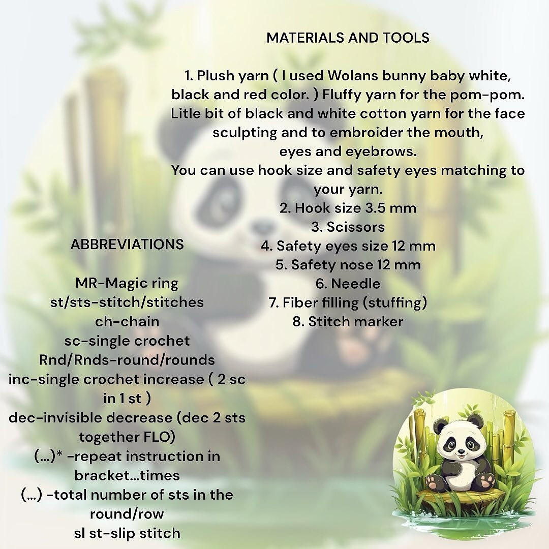 Crochet Cute Panda with Santa Hat Free Pattern