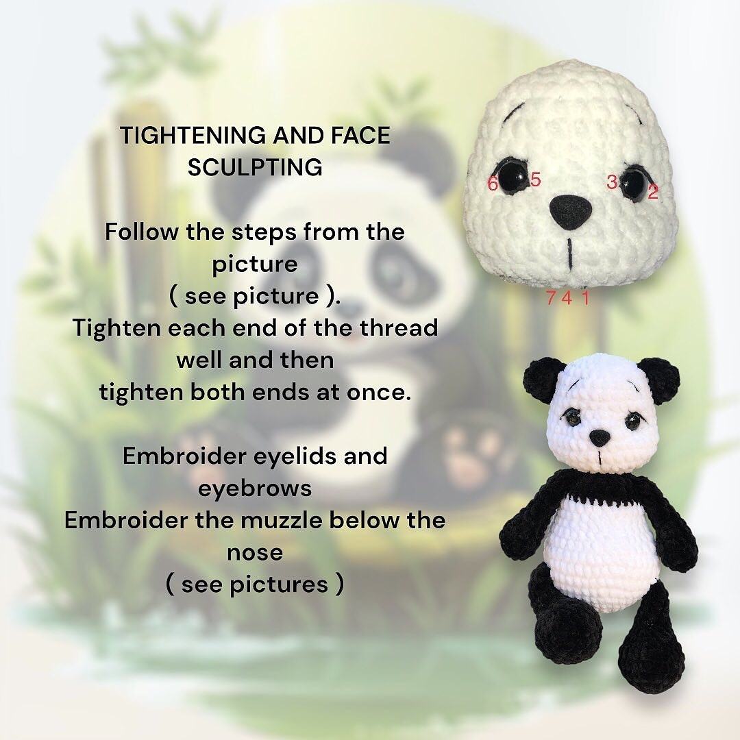 Crochet Cute Panda with Santa Hat Free Pattern