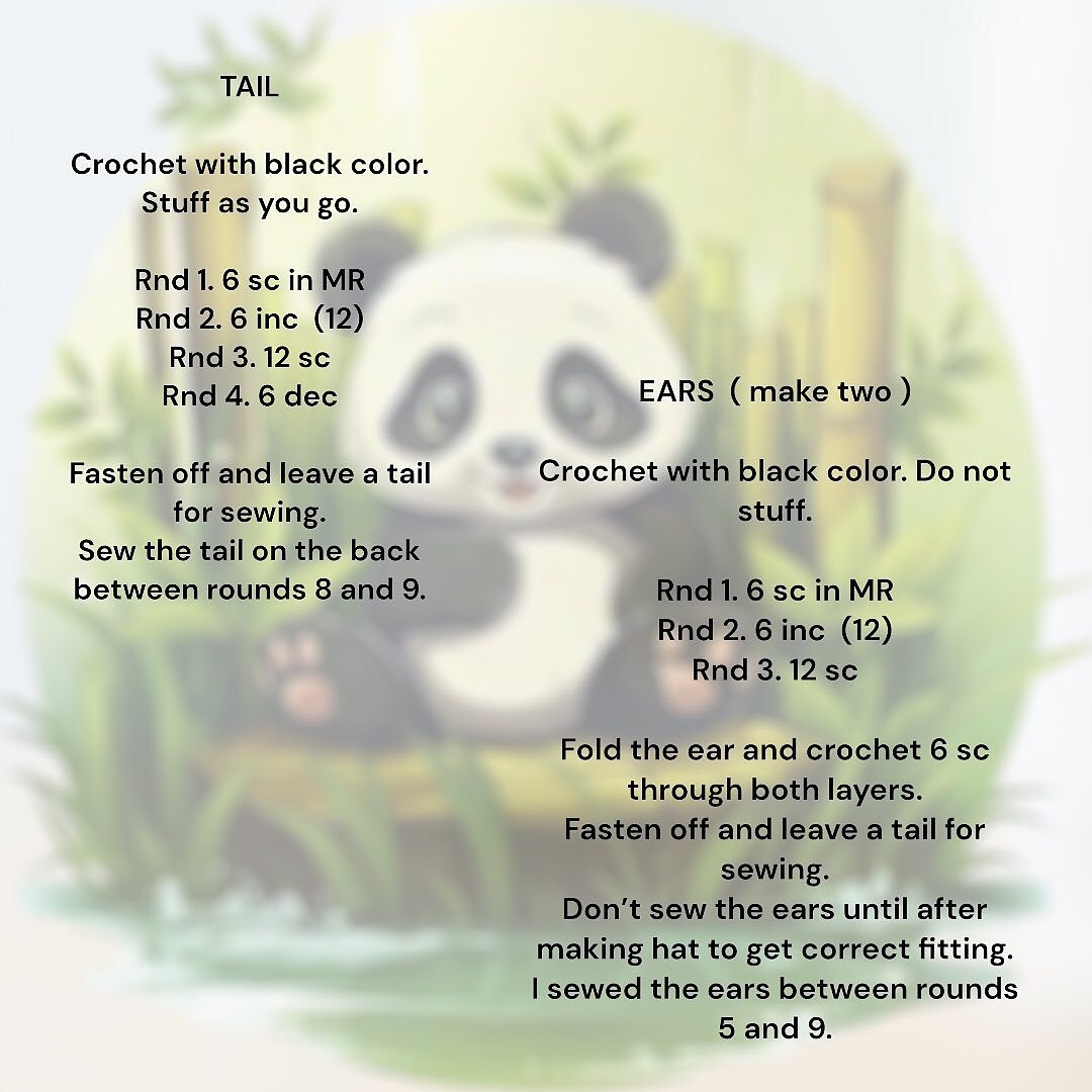 Crochet Cute Panda with Santa Hat Free Pattern