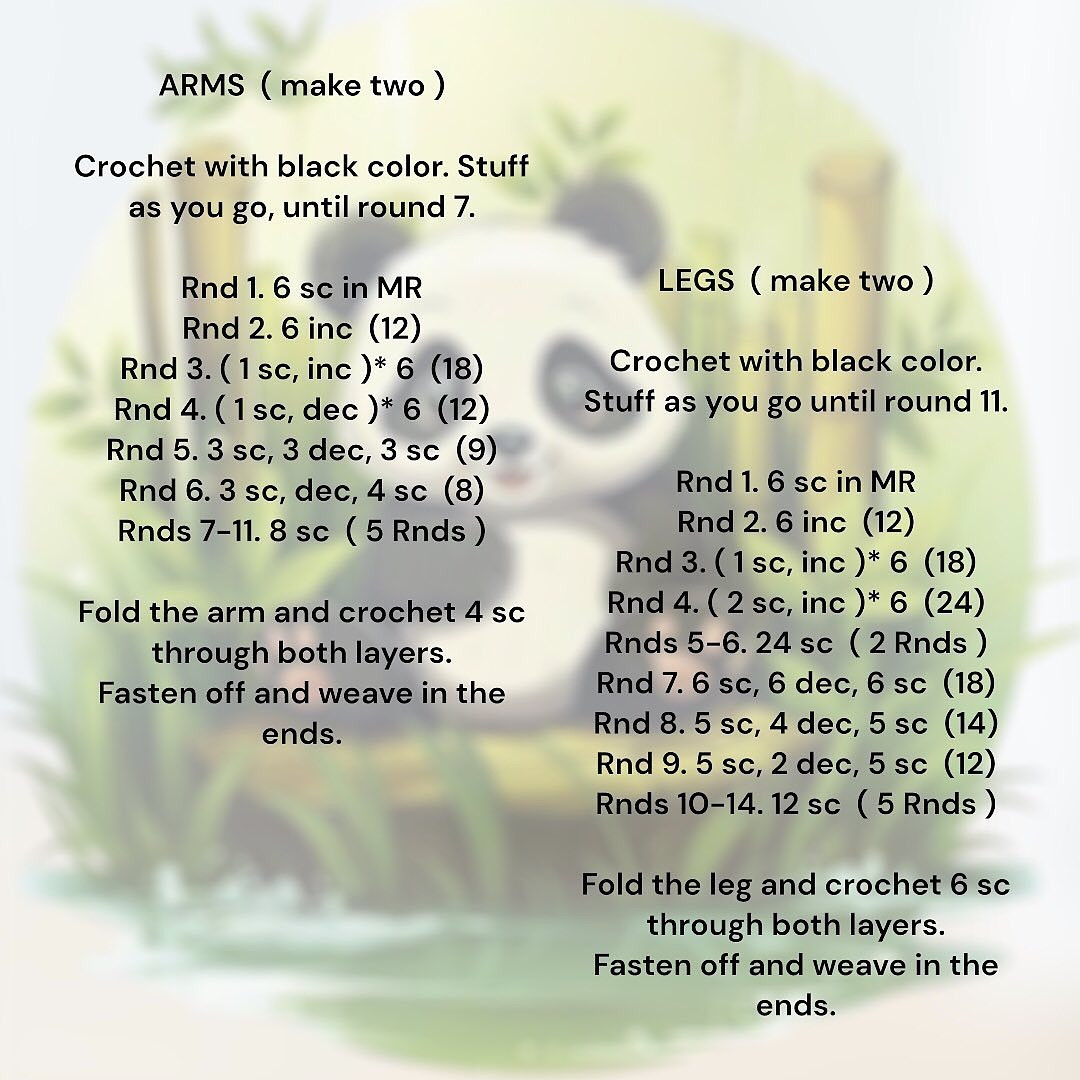 Crochet Cute Panda with Santa Hat Free Pattern