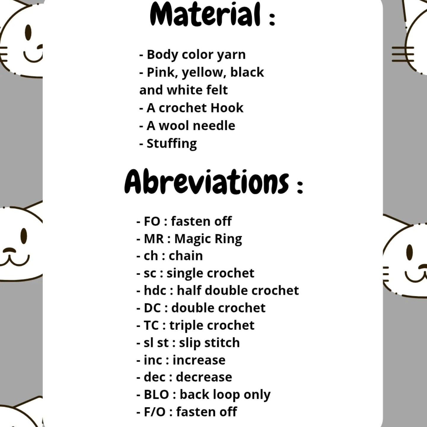 Crochet Cute Round Cat Pattern for Beginners