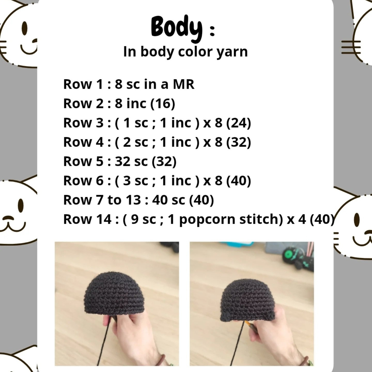 Crochet Cute Round Cat Pattern for Beginners