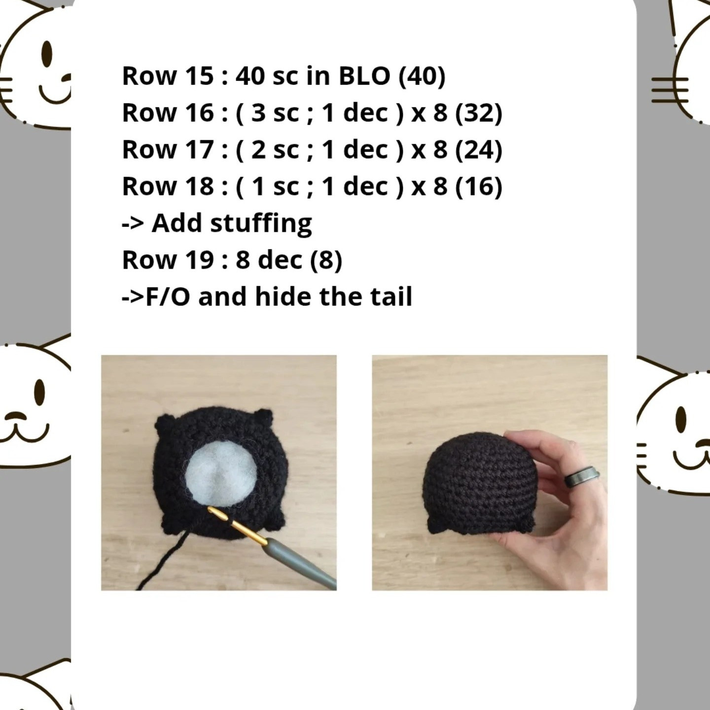 Crochet Cute Round Cat Pattern for Beginners