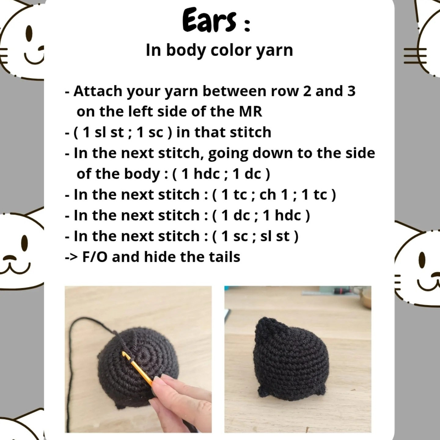 Crochet Cute Round Cat Pattern for Beginners
