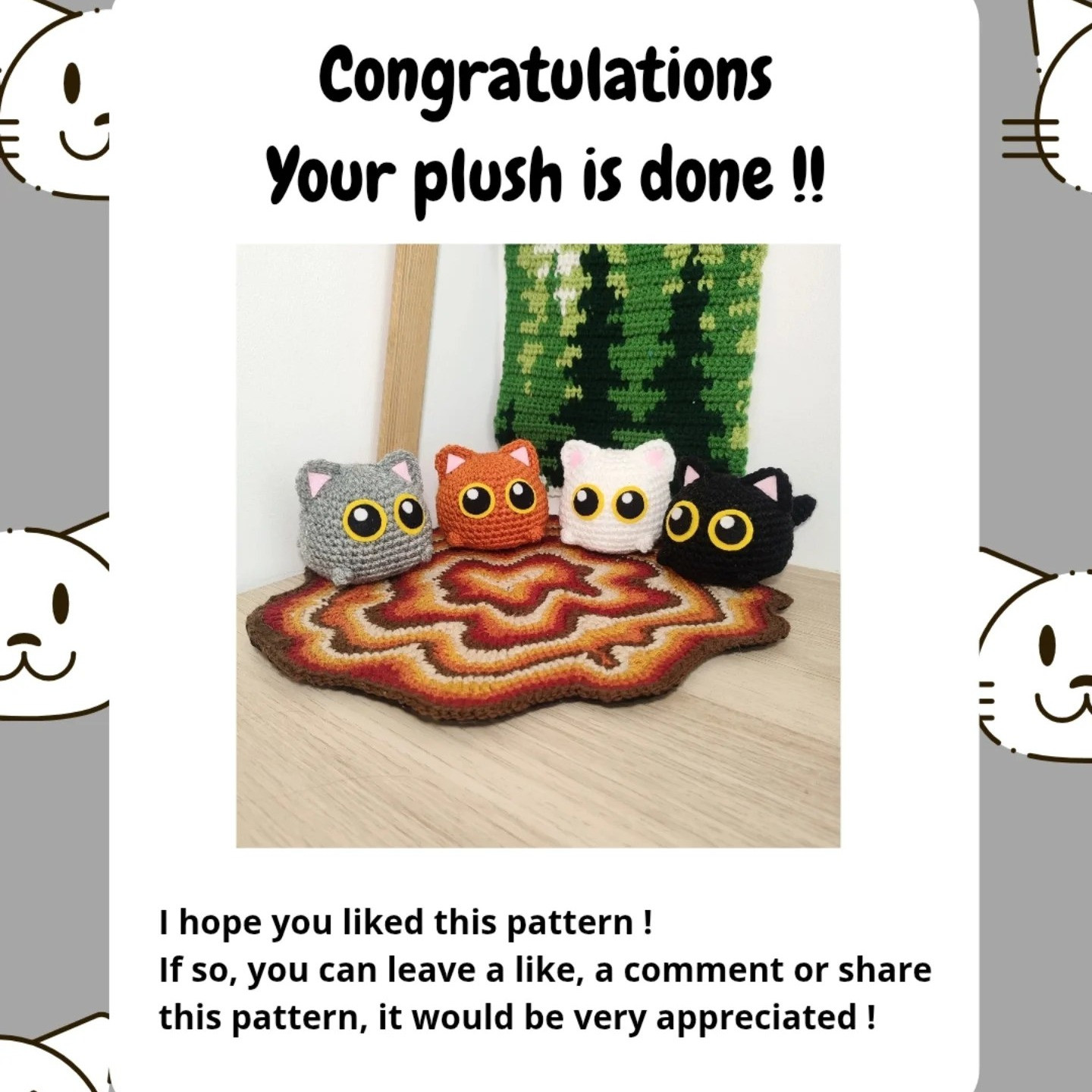 Crochet Cute Round Cat Pattern for Beginners